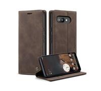 For Google Pixel 9a Wallet Case CASEME 013 Series PU Leather Phone Cover Stand - Coffee