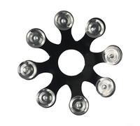 For Hi Hat For Cymbales Tambourin Tambourin Accessoire de batterie en alliage avec grelots en acier inoxydable pour des sons vibrants (Noir)