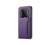 (For Honor Magic5 Ultimate,Purple)Calf Texture Card Bag Design Full Coverage Phone Case