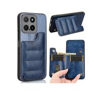(For Honor X5b / Honor X5b Plus,Blue)Cow Pattern Sewing Card Bag Phone Case