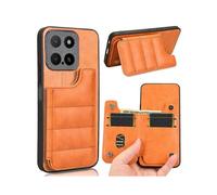 (For Honor X5b / Honor X5b Plus,Orange)Cow Pattern Sewing Card Bag Phone Case