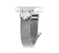 For Huami Amazfit Bip U Milanese Band Electroplated Metal Watch Strap Clover Decor, Size: S - Silver