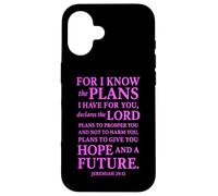 for I Know Hope and Future Jeremiah 29:11 Verse Bible Lord Coque pour iPhone 16