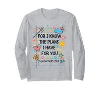 for I Know The Plans I Have for You Christian Back to School Manche Longue