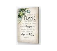 For I Know The Plans I Have For You Framed Bible Verse Print Retro Christian Wall Art Motivational Gift Idea(Unframed,08X12inch(20X30cm))