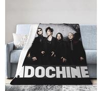 for Indochine-Pop Rock Band Couverture Polaire Flanelle Ultra Douce Multi-Tailles - Plaid Chaud Musique Rock - Couverture Canapé Lit Fans de Groupe Cadeau Décoration Maison 50"x40"