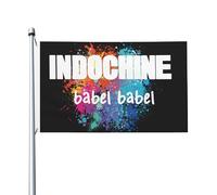 For Indochine-Pop Rock Band Drapeau Double Face 3x5FT - Fan de Groupe Rock Français - Bannière Décorative Chambre, Concert, Festival, Mur, Extérieur