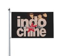 For Indochine-Pop Rock Band Drapeau Double Face 3x5FT - Fan de Groupe Rock Français - Bannière Décorative Chambre, Concert, Festival, Mur, Extérieur