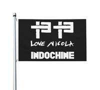 For Indochine-Pop Rock Band Drapeau Double Face 3x5FT - Fan de Groupe Rock Français - Bannière Décorative Chambre, Concert, Festival, Mur, Extérieur