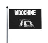 For Indochine-Pop Rock Band Drapeau Double Face 3x5FT - Fan de Groupe Rock Français - Bannière Décorative Chambre, Concert, Festival, Mur, Extérieur