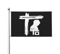 For Indochine-Pop Rock Band Drapeau Double Face 3x5FT - Fan de Groupe Rock Français - Bannière Décorative Chambre, Concert, Festival, Mur, Extérieur