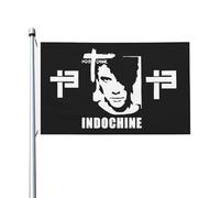 For Indochine-Pop Rock Band Drapeau Double Face 3x5FT - Fan de Groupe Rock Français - Bannière Décorative Chambre, Concert, Festival, Mur, Extérieur
