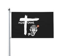 For Indochine-Pop Rock Band Drapeau Double Face 3x5FT - Fan de Groupe Rock Français - Bannière Décorative Chambre, Concert, Festival, Mur, Extérieur