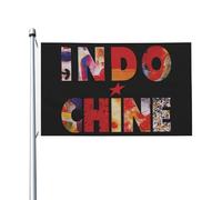 For Indochine-Pop Rock Band Drapeau Double Face 3x5FT - Fan de Groupe Rock Français - Bannière Décorative Chambre, Concert, Festival, Mur, Extérieur