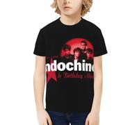 for Indochine-Pop Rock Band T-Shirt Adolescent Manche Courte - Tee-Shirt Rock Groupe Français - Haut Musique Concert Fans - Mode Décontractée Été X-Large