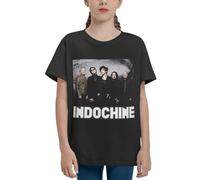 for Indochine-Pop Rock Band T-Shirt Classique Doux et Confortable pour Enfants, à la Mode, Motif imprimé en 3D, décontracté, Ample, pour Adolescents, Haut de Sport de Plein air，Small