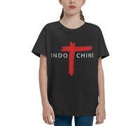 for Indochine-Pop Rock Band T-Shirt Classique Doux et Confortable pour Enfants, à la Mode, Motif imprimé en 3D, décontracté, Ample, pour Adolescents, Haut de Sport de Plein air，X-Large