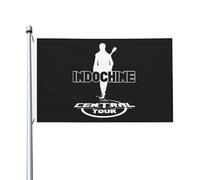 For Indochine-Rock Band Drapeau Double Face 3x5FT - Polyester Résistant with Metal Grommets- Fan Groupe de Rock Français - Décoration Extérieure et Intérieure - Cadeau Musique Rock