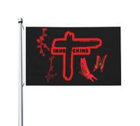 For Indochine-Rock Band Drapeau Double Face 3x5FT - Polyester Résistant with Metal Grommets- Fan Groupe de Rock Français - Décoration Extérieure et Intérieure - Cadeau Musique Rock