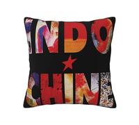 for Indochine-Rock Band Housse de Coussin Double Face - Impression Rock Vintage - Cadeau Fan Musique Années 80-Fermeture Éclair Invisible - Déco Canapé Lit 12"x12"
