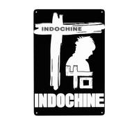 For Indochine-Rock Band Plaque Métal Décorative 20x30cm - Affiche Vintage En Fer Du Groupe Rock Français - Décoration Murale Rétro Pour Fans - Cadeau Musique