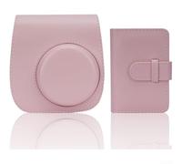 for Instant Ensemble de sac de transport compact et élégant avec organiseur de 28 albums photo pour Fujifilm Instax et mini accessoires de photographie (rose)
