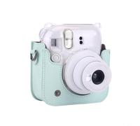 for instax for mini 12 Camera Case for Fujifilm for mini 11 - Housse de protection en cuir PU avec bandoulière, fermeture à pression - Étui rigide pour voyage et usage quotidien, violet, bleu, rose