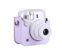 for instax for mini 12 Camera Case for Fujifilm for mini 11 - Housse de protection en cuir PU avec bandoulière, fermeture à pression - Étui rigide pour voyage et usage quotidien, violet, bleu, rose