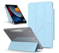 for iPad 10.2 inch Case 9 8 7 Generation Case Detachable Magnetic Cover Slim Protective Cases,Transparent Back Shell Slim Stand Shockproof Tablet Cover(Light Blue)