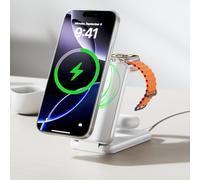 For Iphone 16 Pro Max 3 In 1 Foldable Wireless Charging Station Magnetic Induction Charger Magsafe Charger For Fast Charging Multiple Devices For Iphone- Apple Iwatch- Airpods