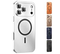 for iPhone 17 Pro Max Magnetic Charging Aluminum Metal Bumper, Snap Frame Phone Case, Full Camera Protection & Mechanical Lock for iPhone 17/16/15 Series Case. (16 Pro Max,Silver)
