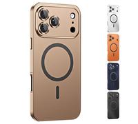 for iPhone 17 Pro Max Magnetic Charging Aluminum Metal Bumper, Snap Frame Phone Case, Full Camera Protection & Mechanical Lock for iPhone 17/16/15 Series Case. (17 Pro Max,Gold)