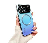 For iPhone 17 Promax Gradient Glass-Gloss Case, Compatible with Magsafe Hybrid Magnetic Slim Cover with Shockproof Airbags, Acrylic Back with Glossy Gradient Finish (For iPhone 13 ProMax,Blue)