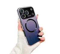 For iPhone 17 Promax Gradient Glass-Gloss Case, Compatible with Magsafe Hybrid Magnetic Slim Cover with Shockproof Airbags, Acrylic Back with Glossy Gradient Finish (For iPhone 14 ProMax,Black)