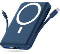 For Iphone Magnetic External Battery, Compatible With Magsafe 10000mah Wireless Power Bank Quick Charge With 2 Integrated Cables Led Display Compatible Iphone 16/15/14/13/12/Pro/Pro Max