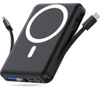 For Iphone Magnetic External Battery, Compatible With Magsafe 10000mah Wireless Power Bank Quick Charge With 2 Integrated Cables Led Display Compatible Iphone 16/15/14/13/12/Pro/Pro Max