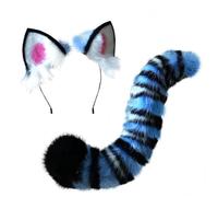 For K-Pop Demon Hunters Cosplay Tiger Set, Striped Ears and Tail Costume Accessories for Halloween Party