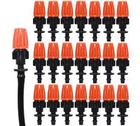 For KESLA 20 pièces réglables jardin irrigation goutte à goutte brumisation atomisation brouillard buses micro débit tête goutteurs tuyau de pulvérisation avec 4/7 mm cannelé(KSL01-028-20PCS)