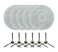 For LEFANT Kit de pièces de rechange pour aspirateur robot M3, 6 brosses latérales et 5 chiffons de nettoyage compatibles avec la poubelle M3 et l'intégration du réservoir d'eau