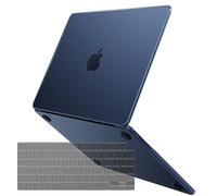 for MacBook Air 15 inch Case 2023 2024 New M3 M2 [100% Match Official Color] [Ultra Thin Armor] Hard Shell + Translucent Keyboard Cover for Laptop Model A3114 A2941 - Midnight Clear