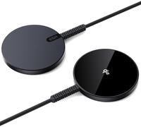 For Magsafe Chargeur Sans Fil 15 W Qi2,Pour Iphone 17/16/16 Pro/16 Pro Max/15/14/13,Airpods 4/3,Station De Charge Inductive Avec Câble En Nylon A/C Renforcé De 1,5 M,Lot De 2,Noir
