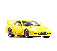 for Mazda FD RX7 Voiture De Sport 1 32 Alliage Simulation Moulage sous Pression Lumière Son Modèle Jouet for Enfants Voiture Miniature De Collection(Yellow)