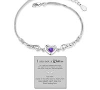 For Memorial - Even Death Can't Stop Me From Loving Him Wings Bracelet, Angel Memorial Bracelet for Women Loss of Husband, Memorial Jewelry Gifts for Loss loved one (Purple)
