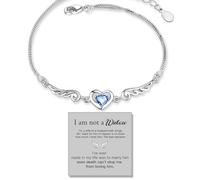 For Memorial - Even Death Can't Stop Me From Loving Him Wings Bracelet, Angel Memorial Bracelet for Women Loss of Husband, Memorial Jewelry Gifts for Loss loved one (Blue)