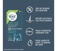 For Men - Lot De 3 Kit D¿Épilation Parties Intimes - 3 Crèmes Dépilatoires 100ml Et 3 Baumes De Soin 50ml - Zones Sensibles
