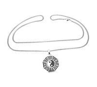 for Men Necklaces Sweater Chain Ying Yang Titanium Steel