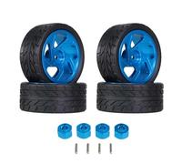 for MJX for Hyper go 1/14 14301 14302 14303 RC Voiture moyeu de Roue en métal pneus Mise à Niveau Pneu Adaptateur 12 mm(Blau)