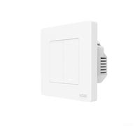 For moes Star Ring Series pour interrupteur intelligent ZigBee avec compatibilité avec Tuya, interrupteur mural à bouton tactile avec motif étoile lumineuse (2 interrupteurs blancs)
