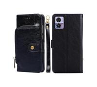 For Motorola Edge 30 Neo Zipper Bag Flip Leather Phone Case