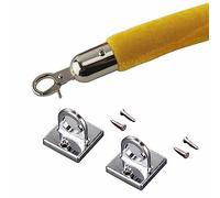 for Movie Theaters,Velvet Hanging Ropes Crowd Control Stanchion Ropes,Grand Openings, Restaurants, Hotels, 60-30cm Multi-Size Optional, Yellow(Silver Hook,140cm/4.6ft)
